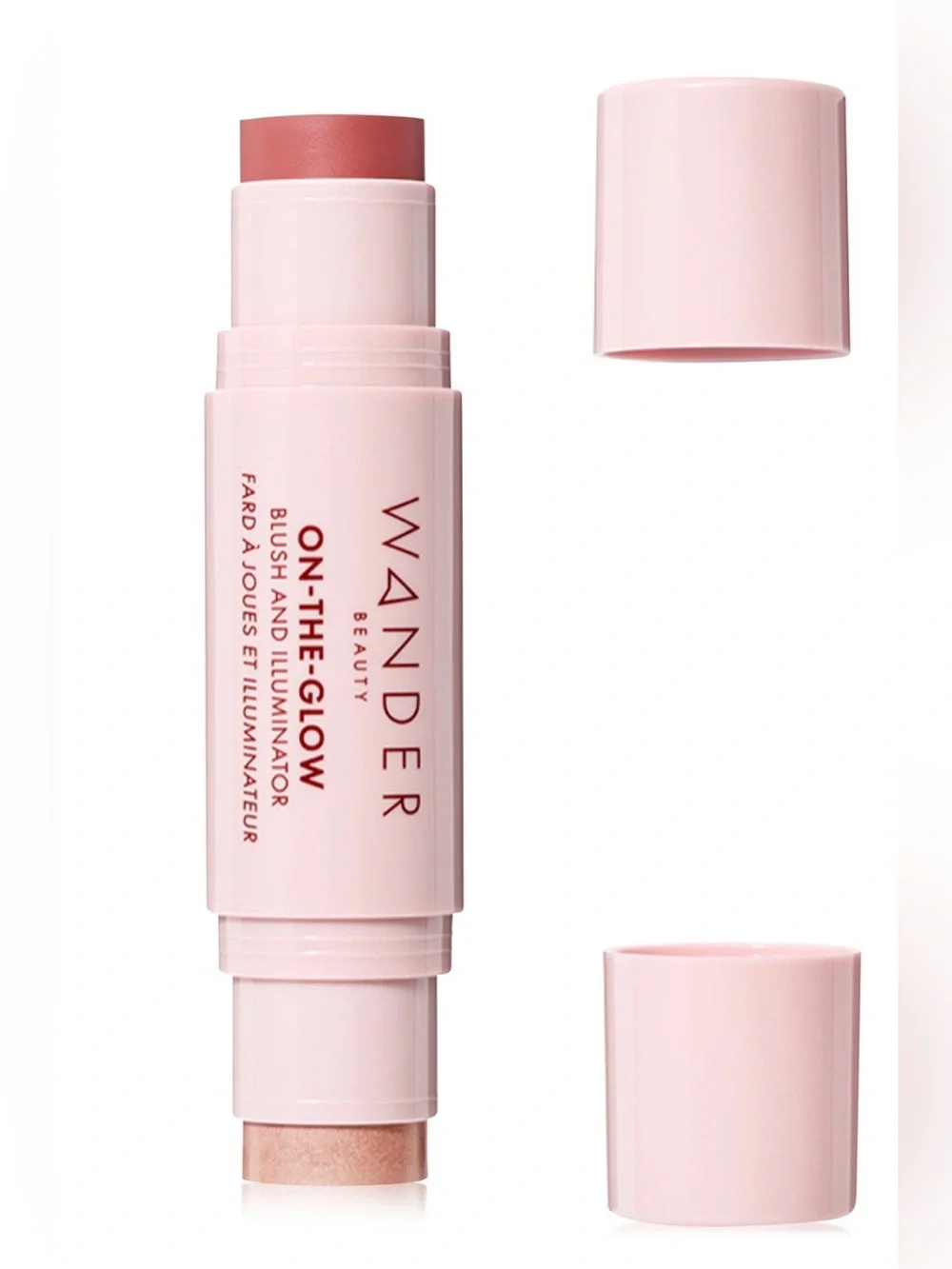 Wander Beauty On-The-Glow Blush & Illuminator, a dual-ended cream stick for lips